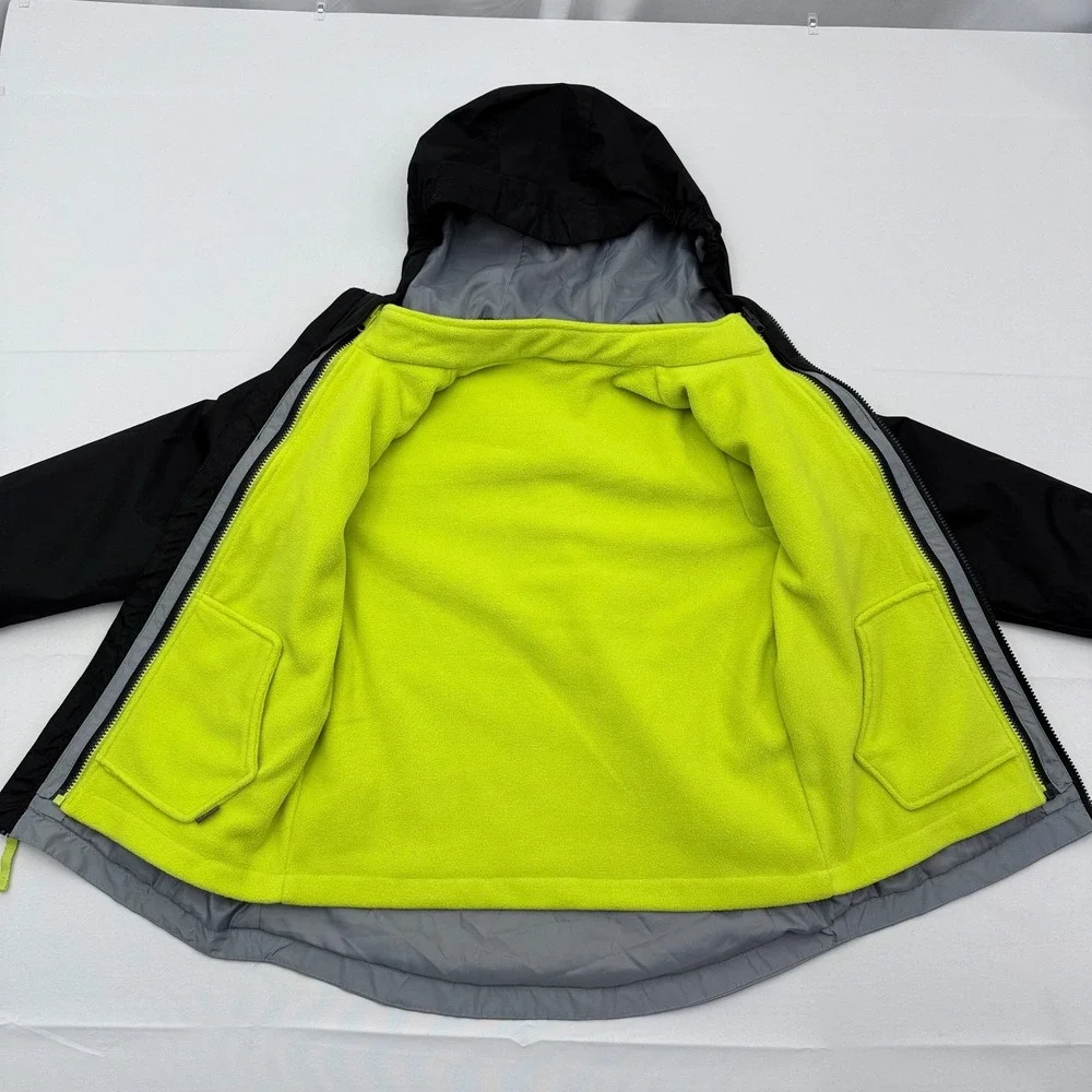 Eddie Bauer 3 in 1 Jacket Boys Large 14 Zip Out Fleece‎ Liner Hooded Rain Coat